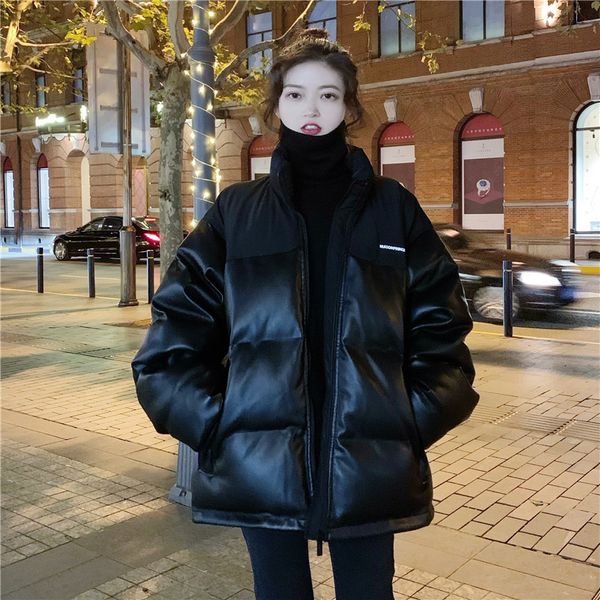 

2021 winter autumn parka for women new coarse quilted female korean cotton jacket loose mujer ropa coat xopg, Black
