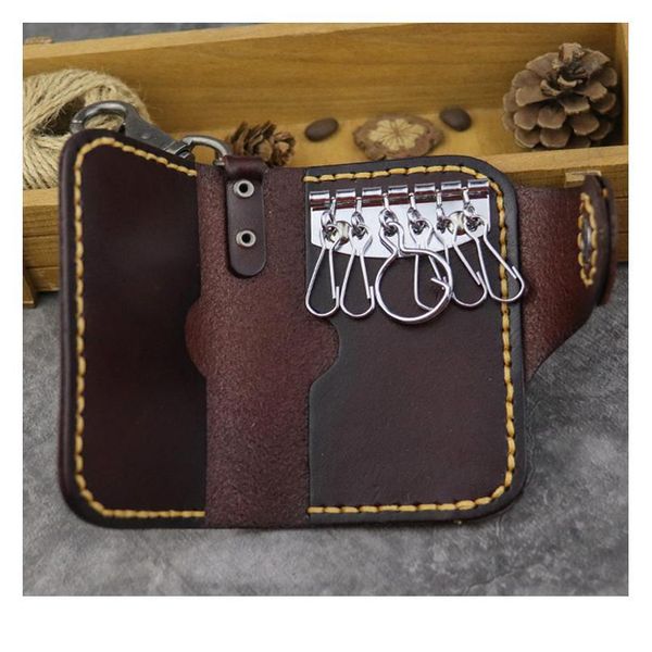 

tan leather handmade genuine leather key holder designer key wallet car case for keys key o jllqgn, Red;blue