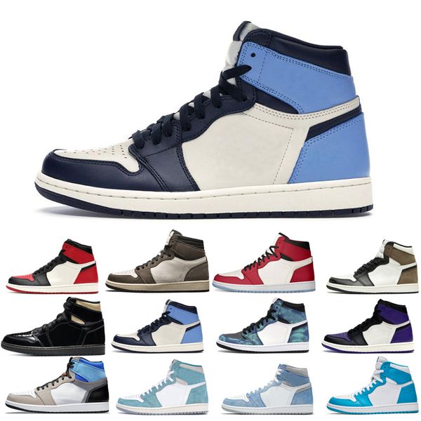 

2022 1s man's basketball shoes turbo green unc dark mocha obsidian tie dye court purple bred toe cactus jack chicago twist blue wholesa
