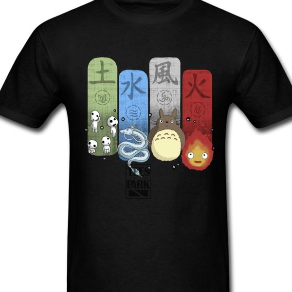 

plus size hayao miyazaki elemental charms calcifer totoro mononoke novelty short sleeved 035428 sport hooded sweatshirt hoodie t shirt