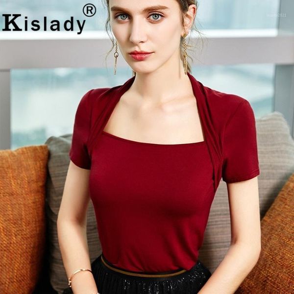 

women's t-shirt elegant women's fake-two pieces vintage french black red cotton plus size korean clothes christmas t-shirt1, White