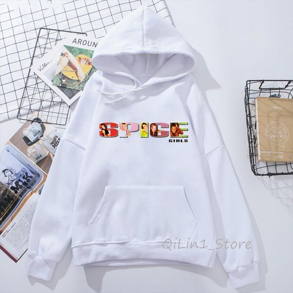 

pop girl band nbsp;spice girls hoodie woman vogue vintage 90s sudadera mujer streetwear hooded sweatshirt, Black