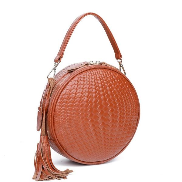 

cow leather crossbody bags for women shoulder bags casual round handbag female genuine leather for girls spring 2020 new