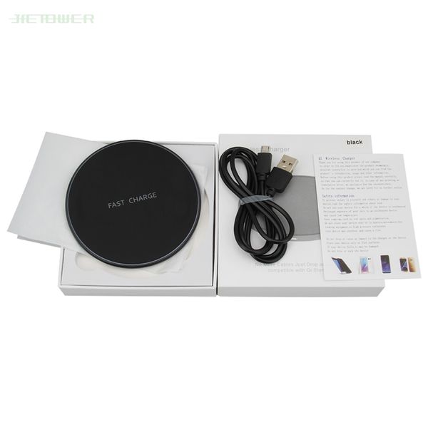 

10w qi wireless charger fast wireless charging pad for samsung galaxy s10 s9 s8 s7 universal for all qi smartphones 100pcs/lot