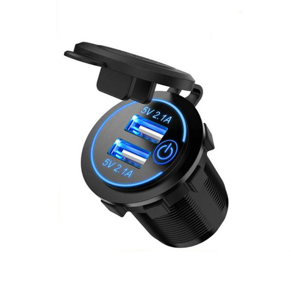 

водонепроницаемая розетка питания автоматический быстрый разъем переходника автомобиля мотоцикла прочный аксессуары dual usb 4.8а мобильный