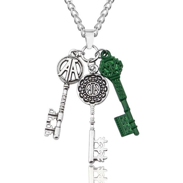 

chains necklace movie three keys charm pendant, Silver