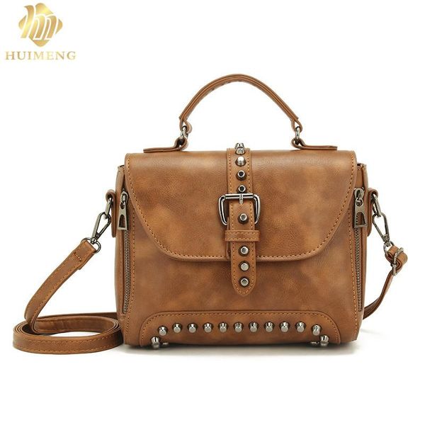 

2020 sell vintage leather bags handbags women rivet small shoulder sac crossbody bags for women messenger