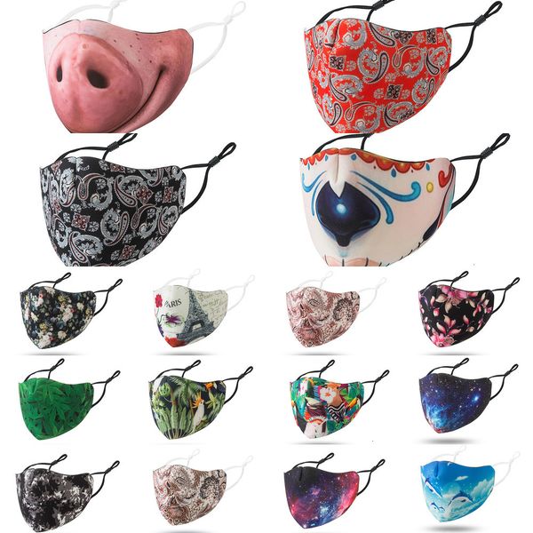 

black fashion face mask reusable designer 20pcs face masks clown starry sky tower adjusta jagy