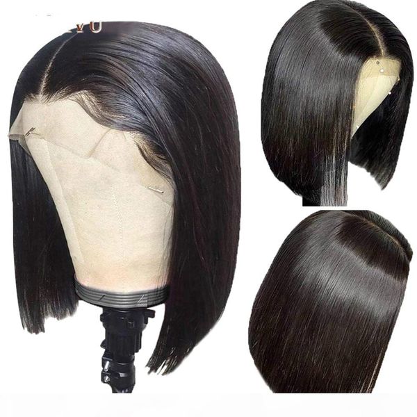 

straight hair bob wig brazilian lace front human hair wigs remy 13x4 lace front wig straight bob human hair wig for woman, Black;brown