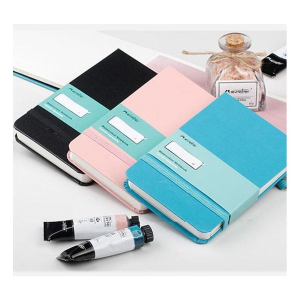 

mairtini leather watercolor book 300g watercolor paper a6 hand book hand-painted sketch travel portable pain wmtdrd toys2010
