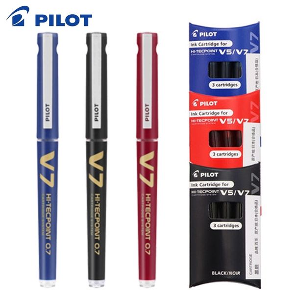 Pilot BXC-V7 Değiştirilebilir Mürekkep Jel Kalem BX-V5 / V7 Yükseltme Sürümü Büyük Kapasiteli Öğrenci Ofis İmza Kalem 0.7mm Y200709