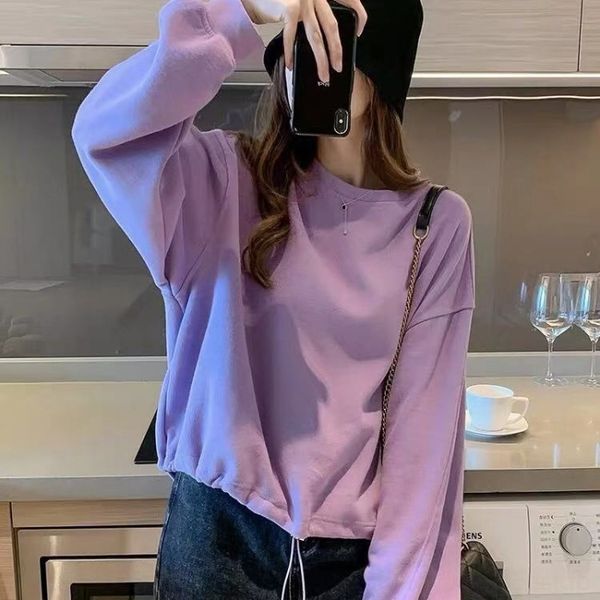 

9brqn women's sweater loose fashionable style spring and short autumn new large korean women's clothing bf lazy style coat size yo, Black