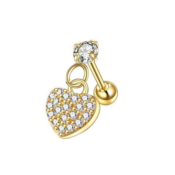 

1pc girls stud earrings retro metal alloy fashion ear stud piercing gold earring for women 2019 body jewelry 20g q bbyybs, Silver