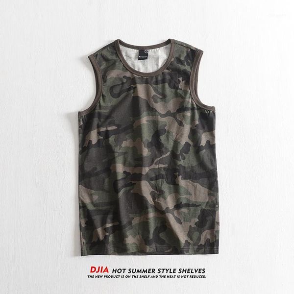 

japanese fashion sports male vest summer casual cotton camouflage sleeveless undershirt youth slim bottoming shirt1, Black;white