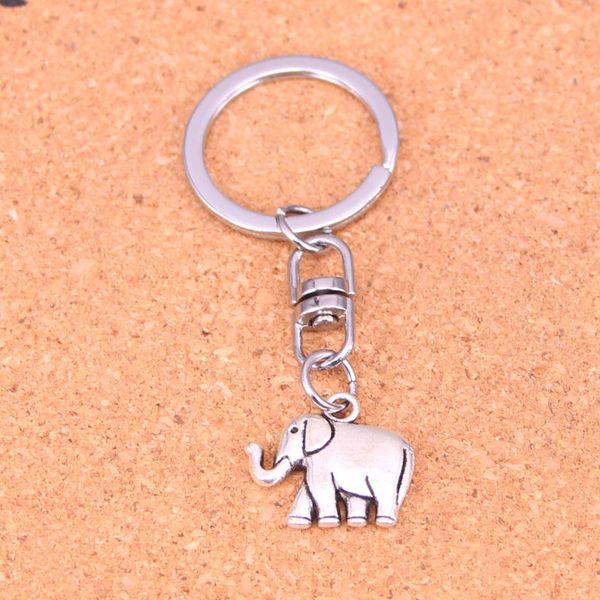 Keychain de moda 21*18*5mm de dois lados Pingentes de elefante Diy J￳ias Chain Chain Ring Setent