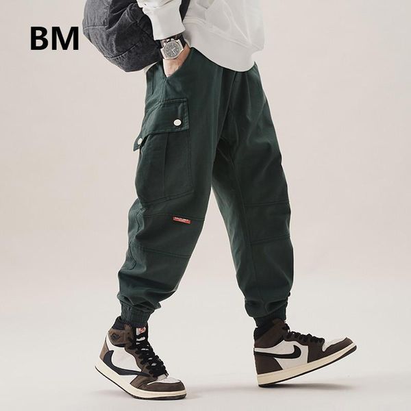 

men's pants 2021 korean style fashion loose sport casual hip hop joggers men clothing streetwear cargo kpop trousers male, Black