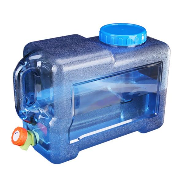 

12l outdoor water bucket portable tank container with faucet for camping drinking water storage bottle self-driving bucket