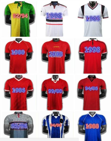 

90 92 94 96 98 99 ronaldo soccer jersey united retro 00 02 07 08 man butt giggs utd ronaldo beckham kanchelskis cantona football shirt, Black;yellow