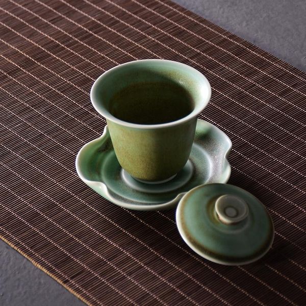 

tangpin зеленый керамический gaiwan чашка чайной чайной чайной чайна chawan китайский кунг-фу часовой программной программы tangpin green sp