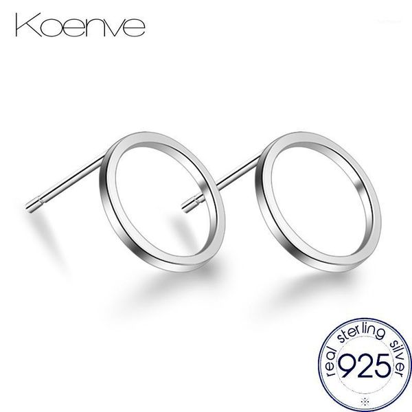 

3 styles koenve 925 real sterling silver earrings for women girls ladies casual geometric ear stud earrings female jewelry1, Golden;silver
