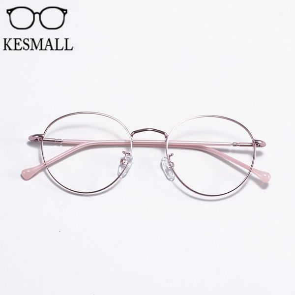 

kesmall women metal glasses frame men optical eyeglasses frames round shape eyewear prescription myopia glasses frames yj12531, Silver