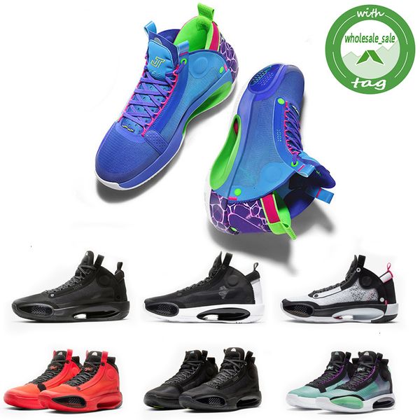 

blue new 34 jumpman void xxxiv basketball shoes 34s zoom eclipse bred red orbit green glow metallic silver mens sneakers size 40-46, Black