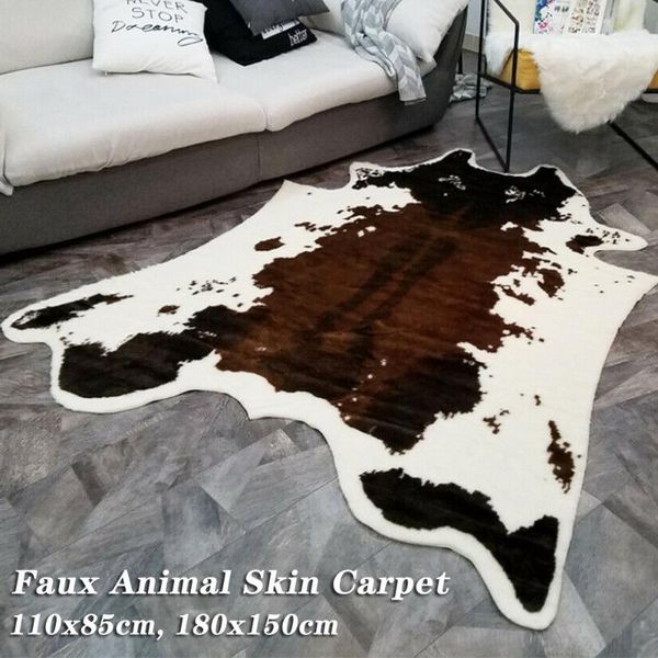 

carpets imitation cowhide animal carpet print design washable bedroom mat soft faux fur rugs for living room home decor