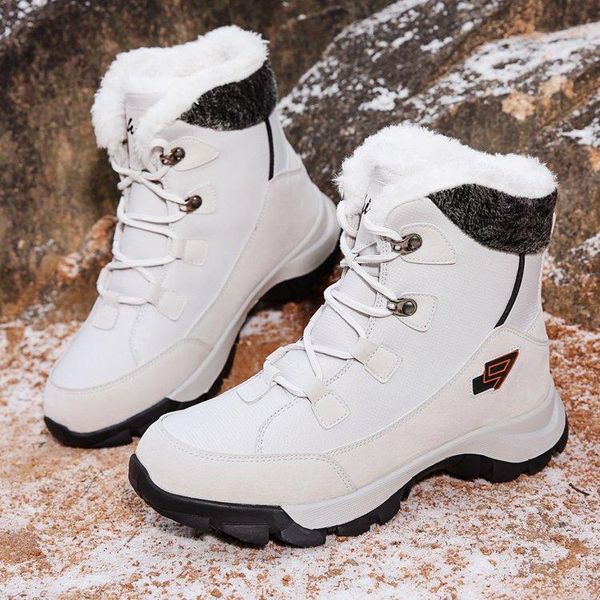 

boots 2021 fashion winter women shoes non-slip snow keep warm fur plush waterproof ankle for, Black