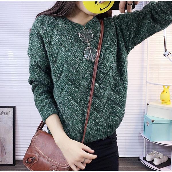 

women's sweaters winter o-neck sweater jersey woman mohair knitted twisted thick warm lady's pullover 2021 college jumper women pi, White;black