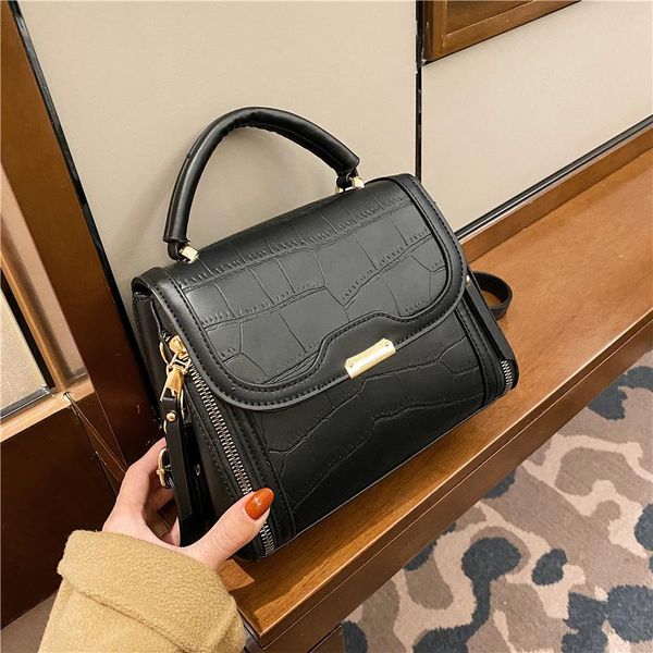 

shoulder bags ladies handbag fashion bag retro messenger stone pattern lady casual female mobile phone wallet