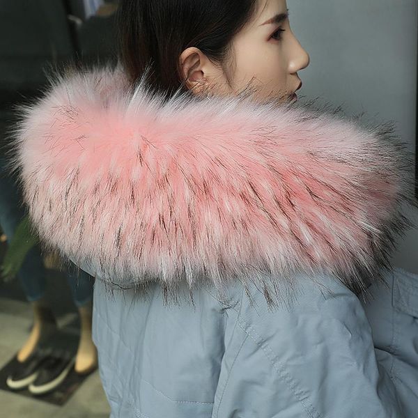 

scarves fluffy faux fur collar winter jackets hat decor fashion women men coat furry scarf 60/70/80/90cm my2211, Blue;gray