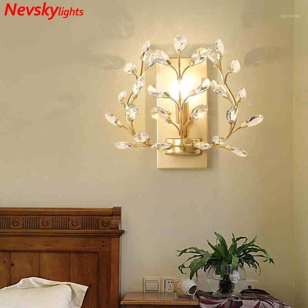 

modern gold wall light for living room led crystal wall lamp bedroom crystal sconce dining black loft lighting fixtures1