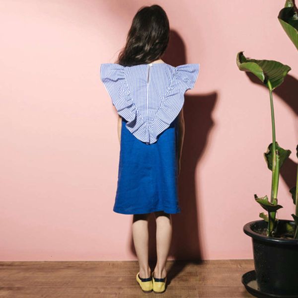 

new 2020 korean drs girls' summer pure cotton splicing vt skirt 88mg, Red;yellow