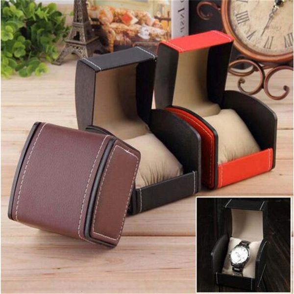 

fashion box durable pu leather boxes bracelet bangle jewelry wrist watch display case with pillow