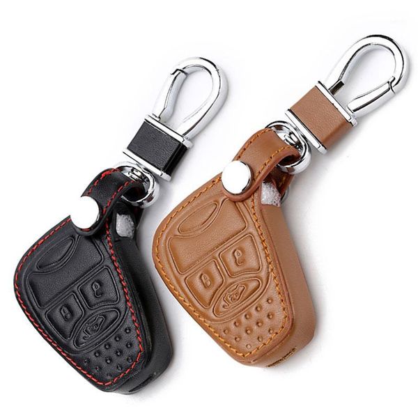

leather key cases cover holder for fiat dodge charger dart challenger durango grand cherokee chrysler 300 smart keys1, Silver