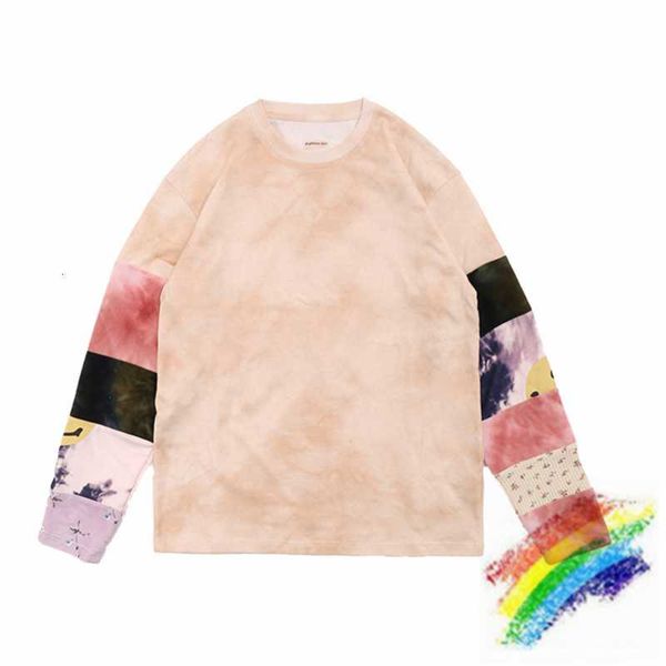 

tie dye patchwork t-shirts men women 1 long sleeve t-shirt tee, White;black
