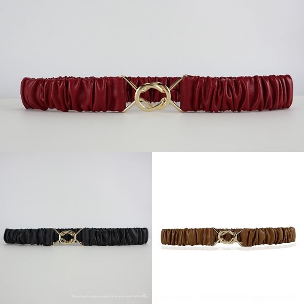 

fhdmu elastic with guangzhou lady net red pop wanghong goldsmall belt fashionable and versatile guangzhou and wrinkled belt lady hel1c, Black;brown