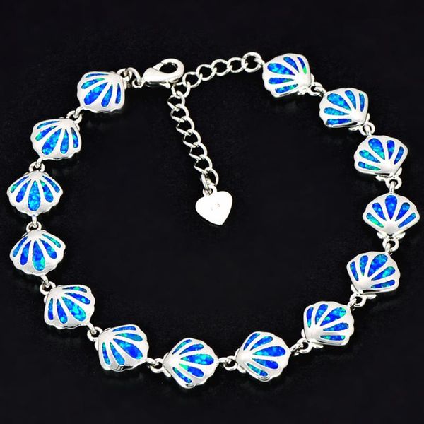 

link, chain wholesale & retail fashion 7.0 inches fine blue fire opal bracelet 925 sterling sliver jewelry bnt16022709, Black