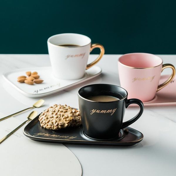 

gold rim ceramic coffee mug tumbler tea cup and saucer set porcelain gold spoon mugs cute dessert cups bone china tea sets qyllzm mywjqq