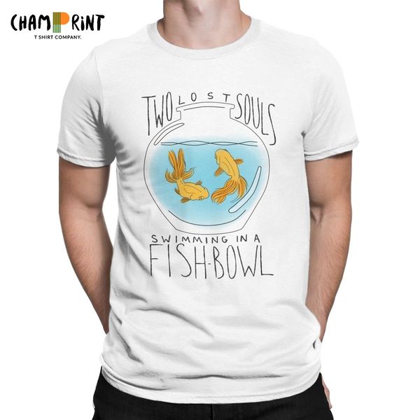 

sport men's we're just two lost souls swimmings in a fish bowl t shirt 100% cotton clothes awesome crewneck tee shirt graphic t-sh