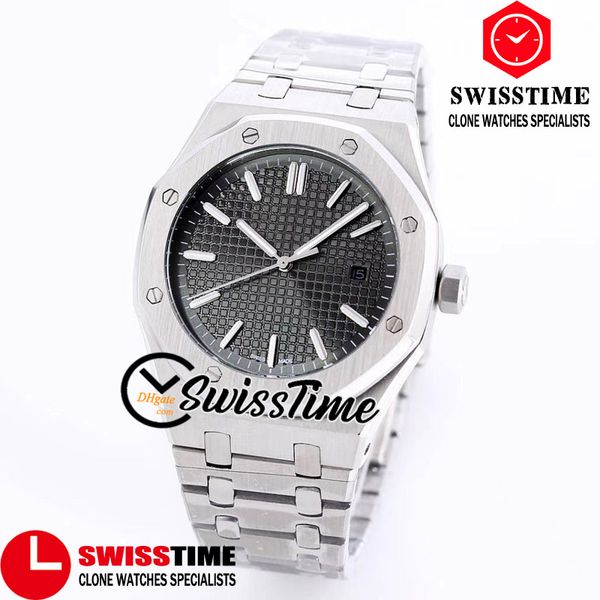 

sale new 41mm 15500 15500st a2813 automatic mens watch gray texture dial stainless steel bracelet luxury watches swisstime, Slivery;brown