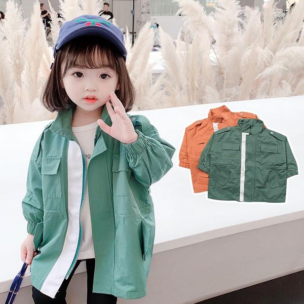 

coat winter trench for girls 3-8 years old solid color windbreaker toddler baby boy fashion children's clothes, Blue;gray