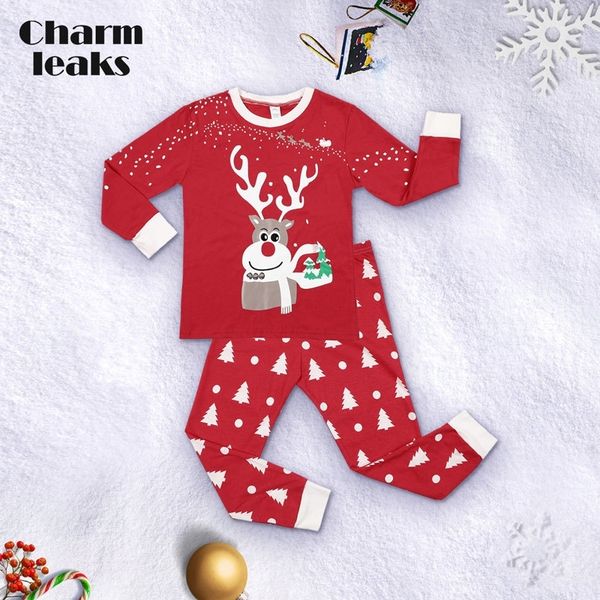 

charmleaks kids christmas pajamas set new xmas kid children sleepwear nightwear homewear set winter outfits y200713, Blue