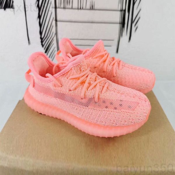 

2020 kids trainers infant children v2 running shoes kanye west israfil yecheil reflective boys girls athletic sports shoes toddlers gtt6c, Black