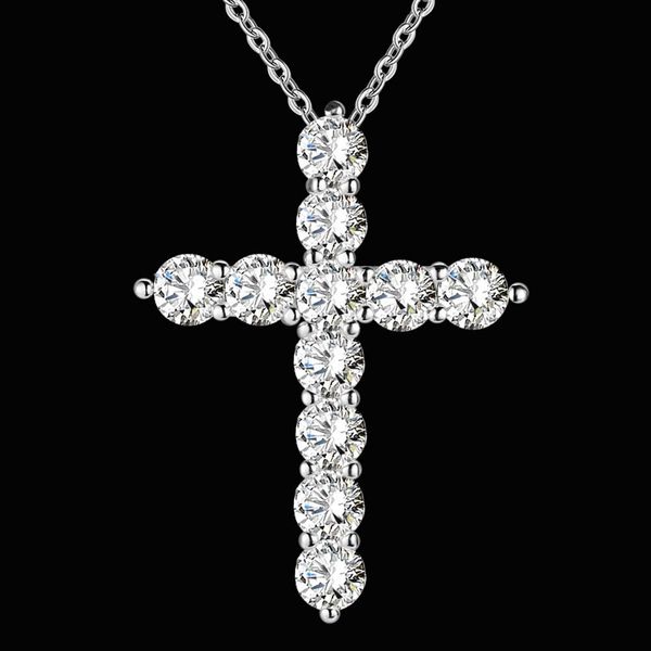 

silver color necklace jewelry women wedding fashion cross cz crystal zircon stone pendant necklace christmas gift n296 h sqceji