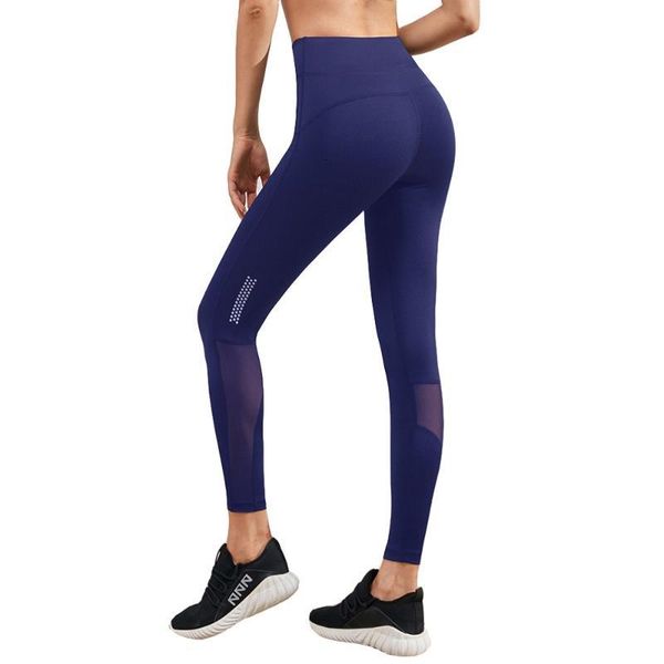 

women yoga pants fitness mesh high waist sports pants for workout running leggings mesh stitching leggings, White;red