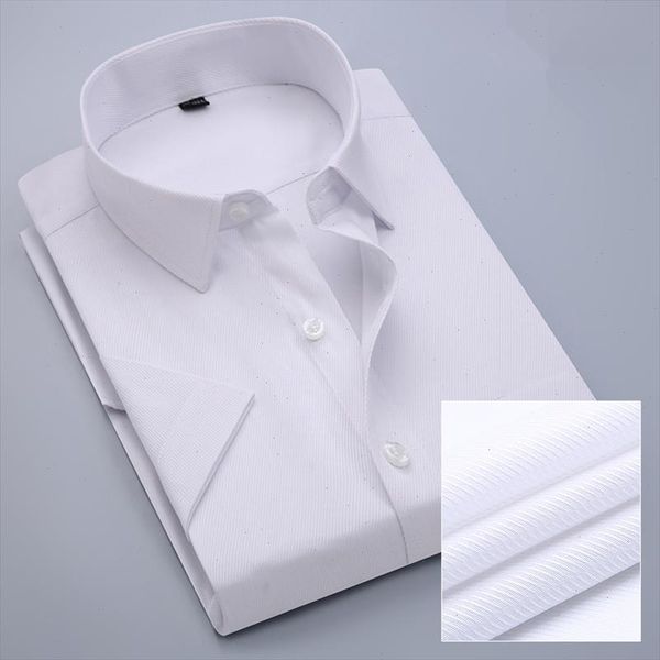 

fat guy 110kg 120kg 130kg plus size 5xl 6xl 7xl 8xl twill hidden stripes casual business formal dress short sleeve men, White;black