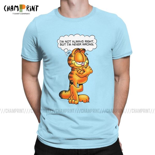 

sport novelty i'm not always right but i'm never wrong t-shirts men pure cotton t shirt garfield lovely cat tee shirt graphic clot