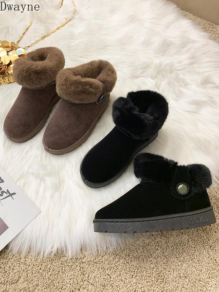 

snow boots female 2020 winter new plus velvet warm fur shoes fashion wild students thick bottom short cotton shoes tide, Black