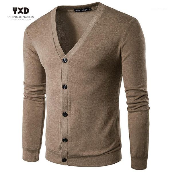 

men's sweaters men clothes solid knitted cardigan man casual khaki slim v-neck coat mens single-breasted sweater clothing male1, White;black